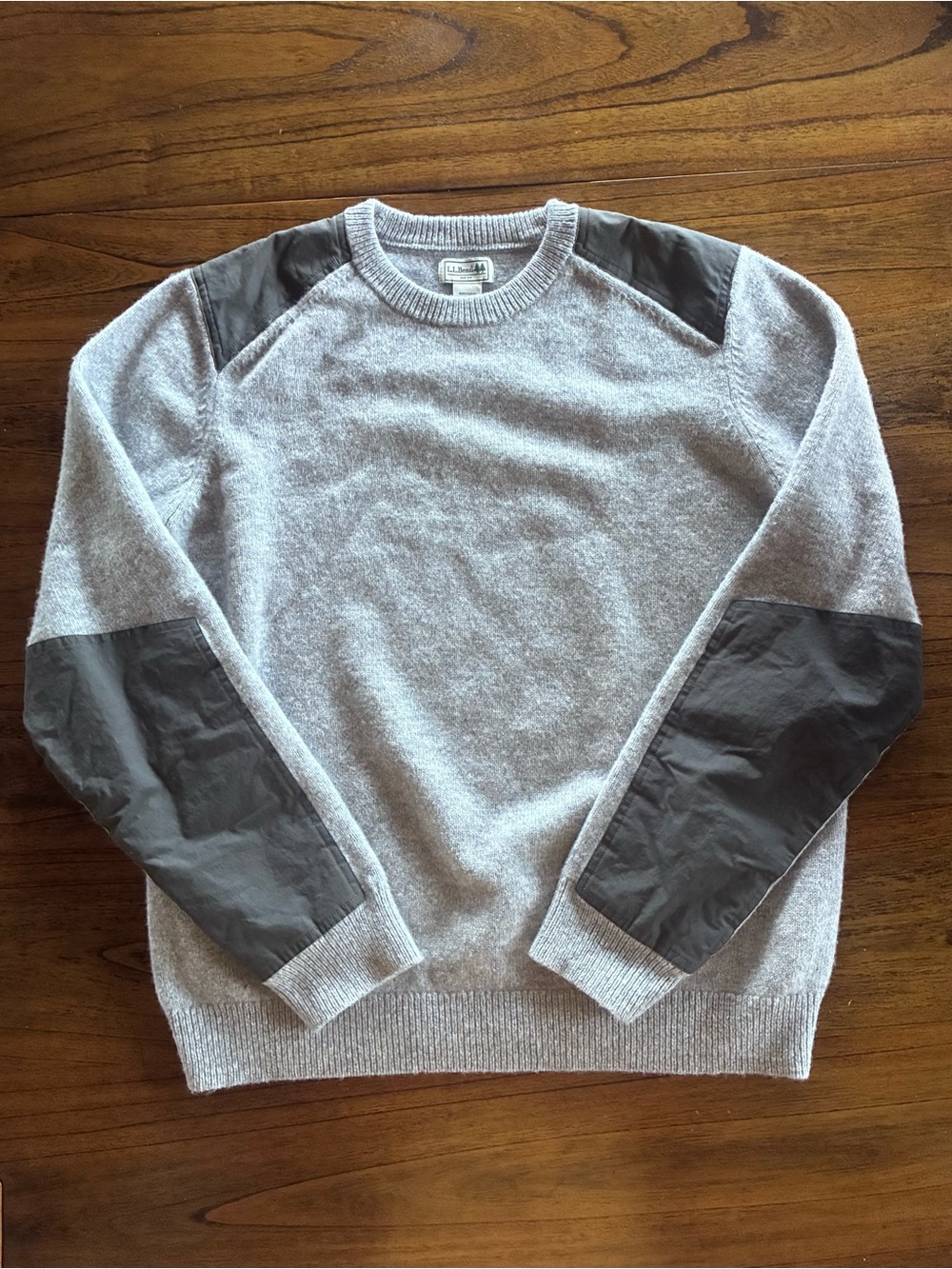 Vintage Marino wool hunting crewneck patches sweater LL BEAN